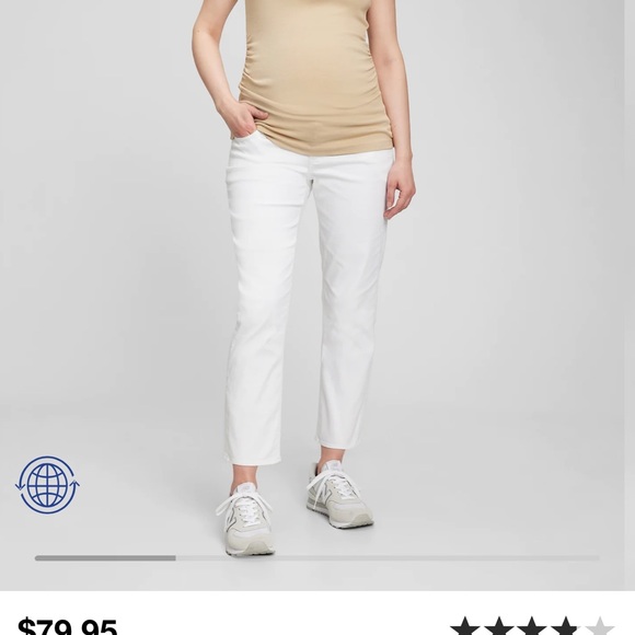 Gap Maternity True Waistband Full Panel Cheeky Straight Jeans with Washwell - Picture 1 of 5